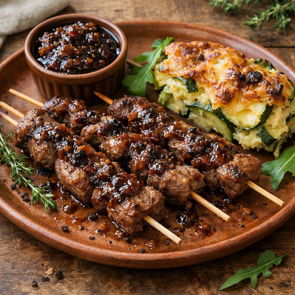 Brochettes d'agneau marinées
