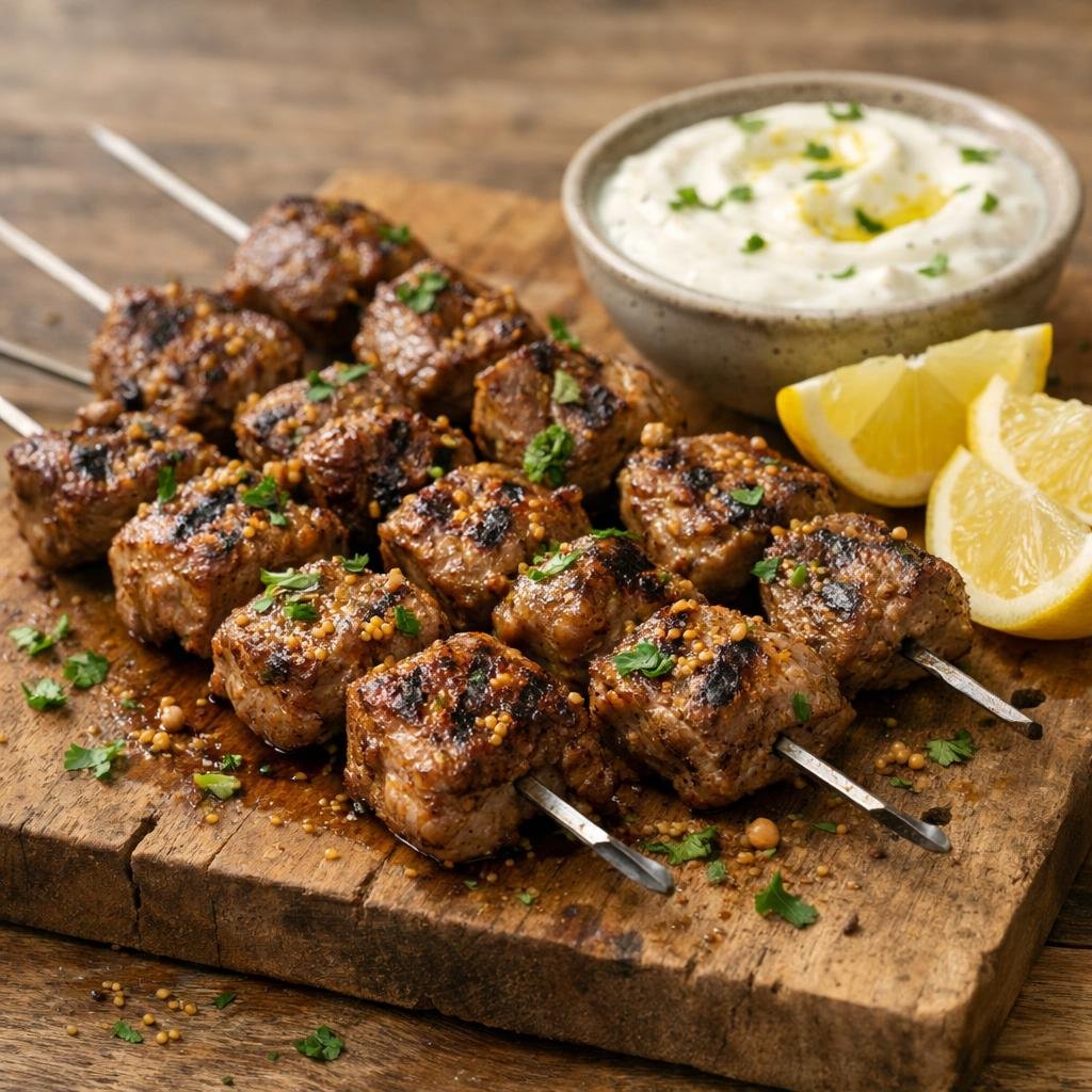 Brochettes d'agneau marinées