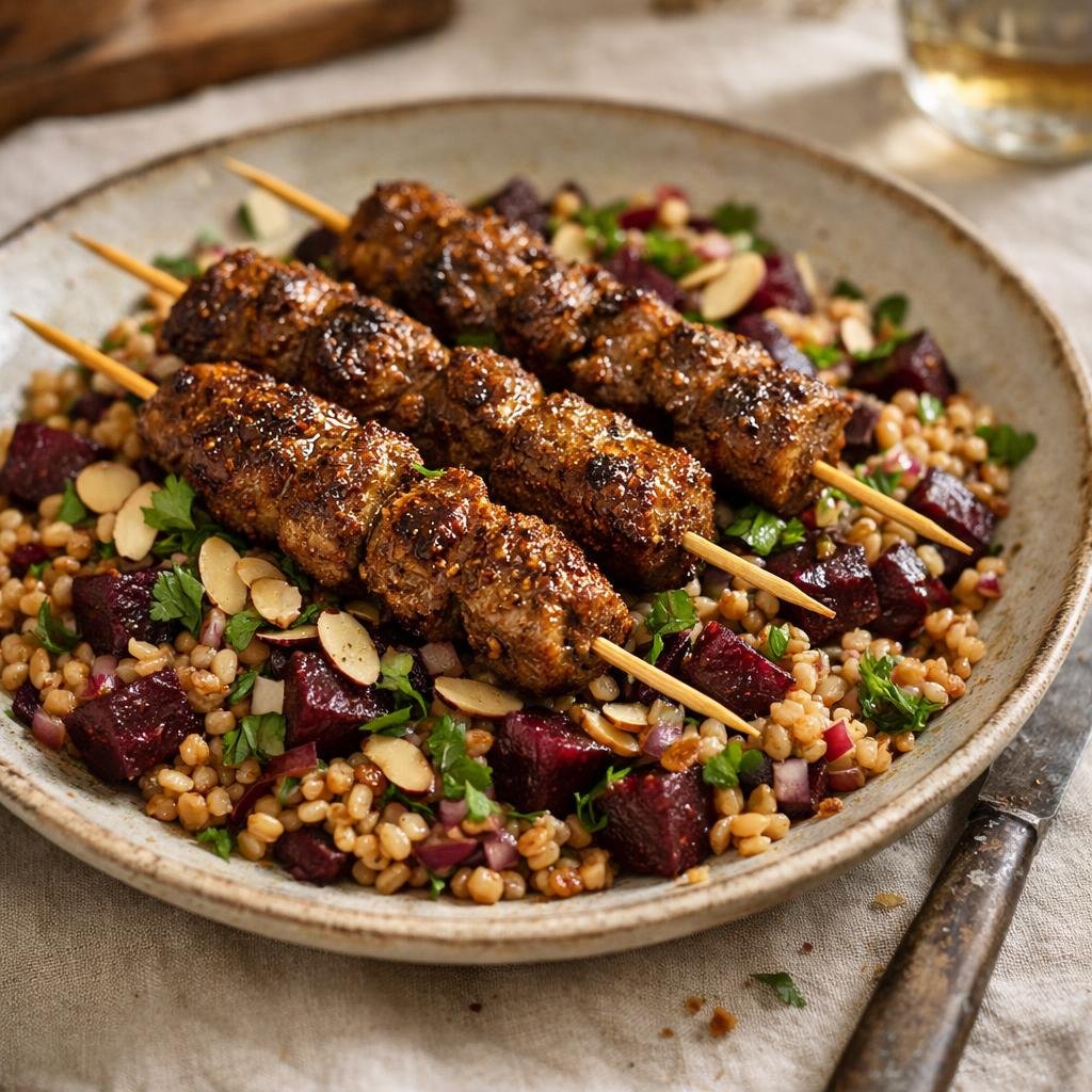 Brochettes d'agneau massalé