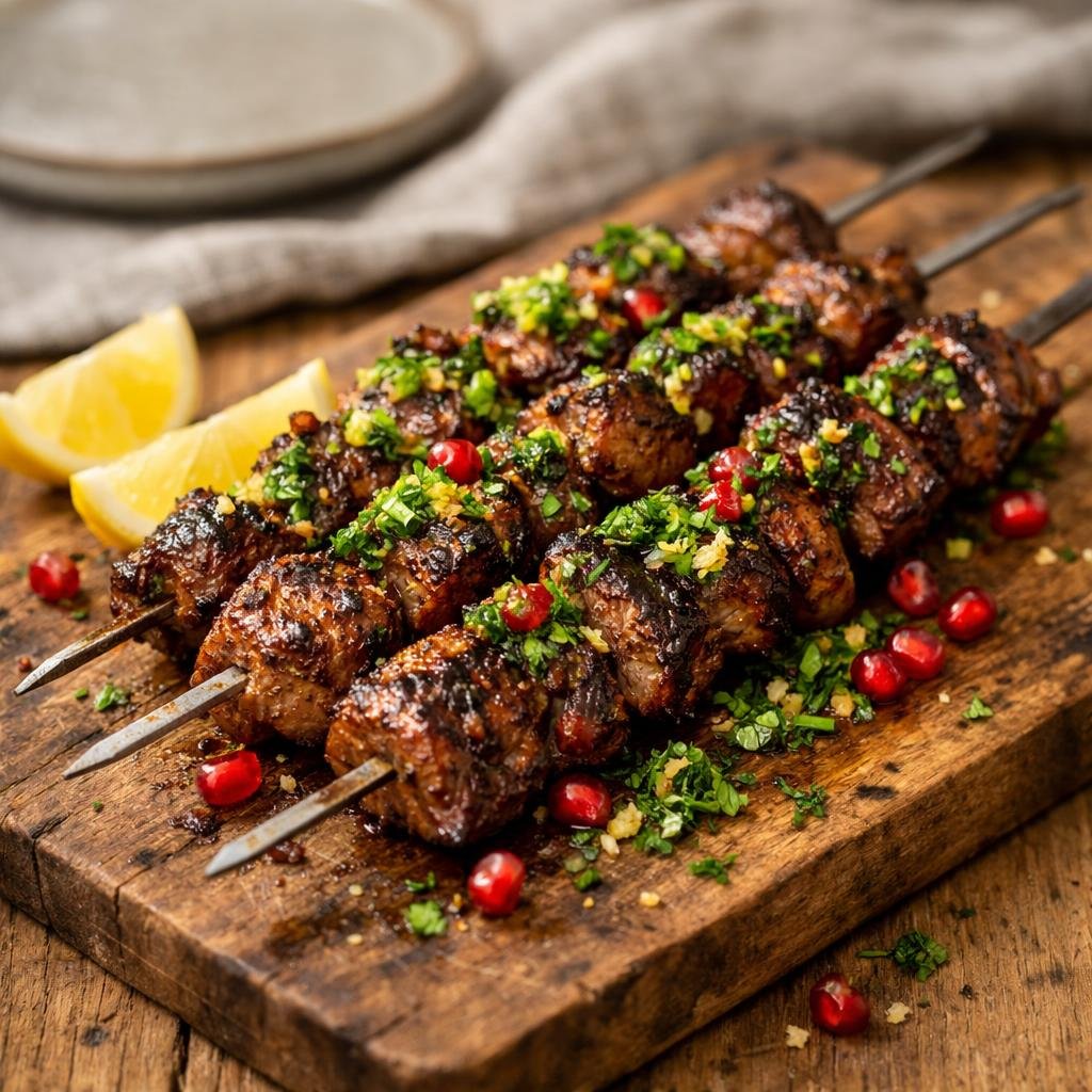 Brochettes d'agneau pimentées