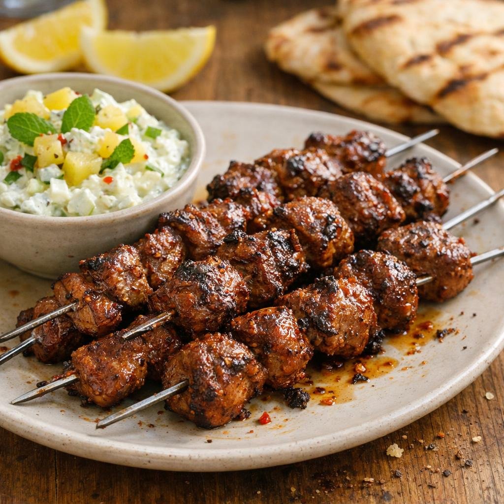 Brochettes d'agneau pimentées