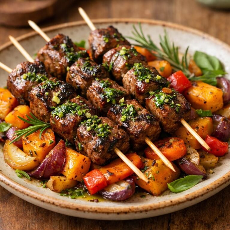 brochettes de boeuf basilic
