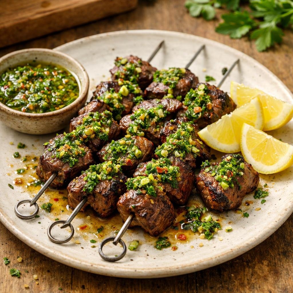 Brochettes de bœuf marinées