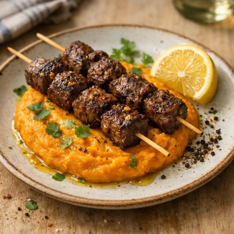 brochettes de boeuf marinées