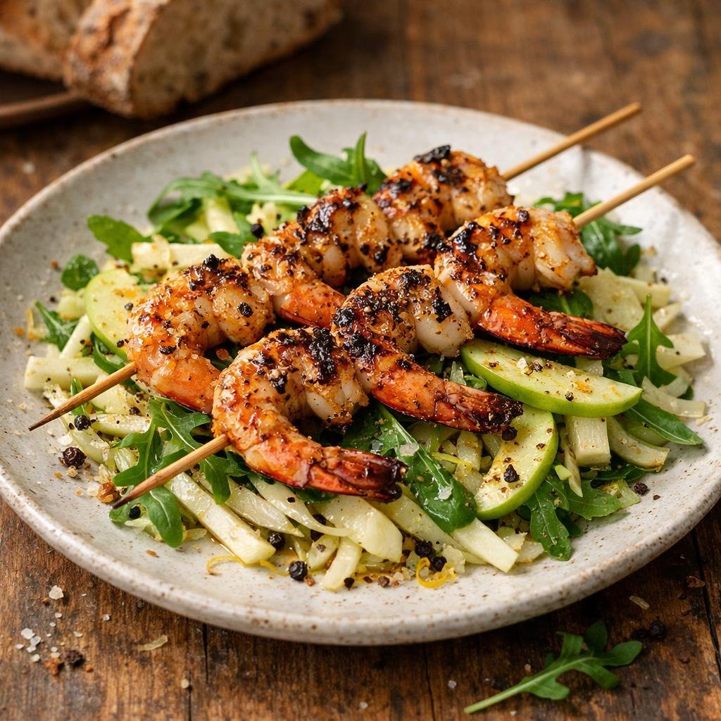 Brochettes de gambas