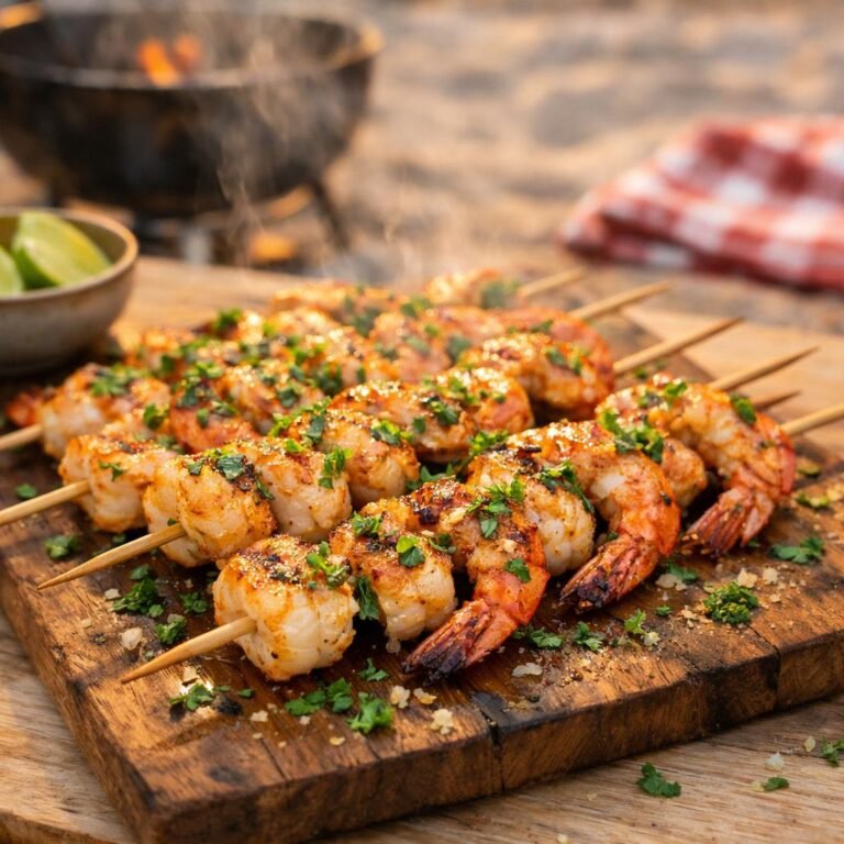 Brochettes de gambas