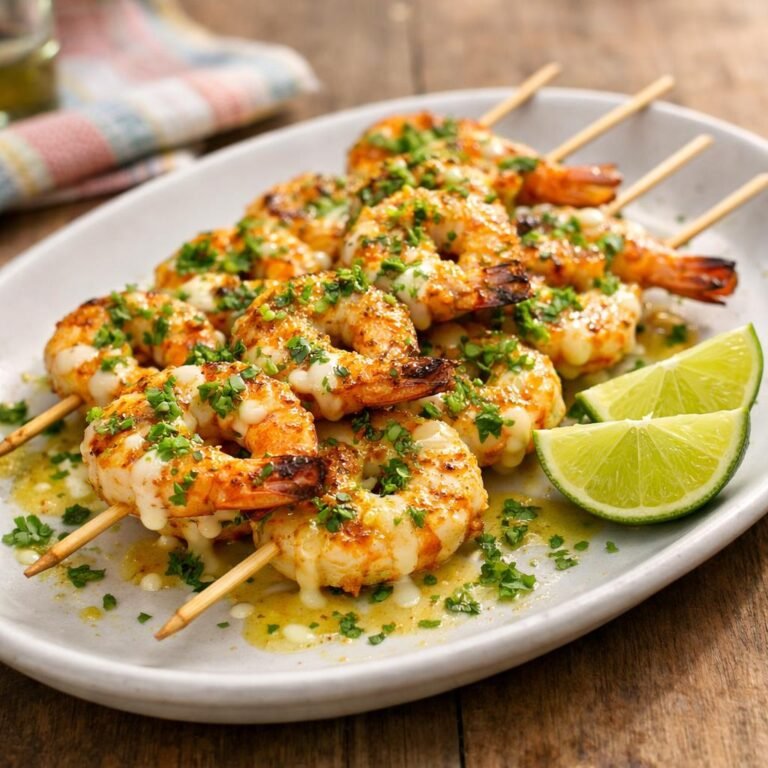 Brochettes de gambas