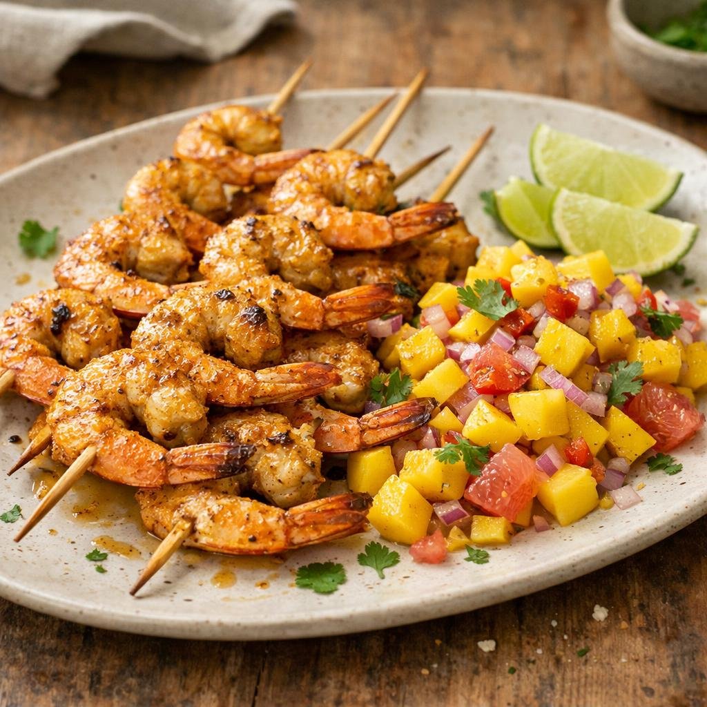 Brochettes de gambas
