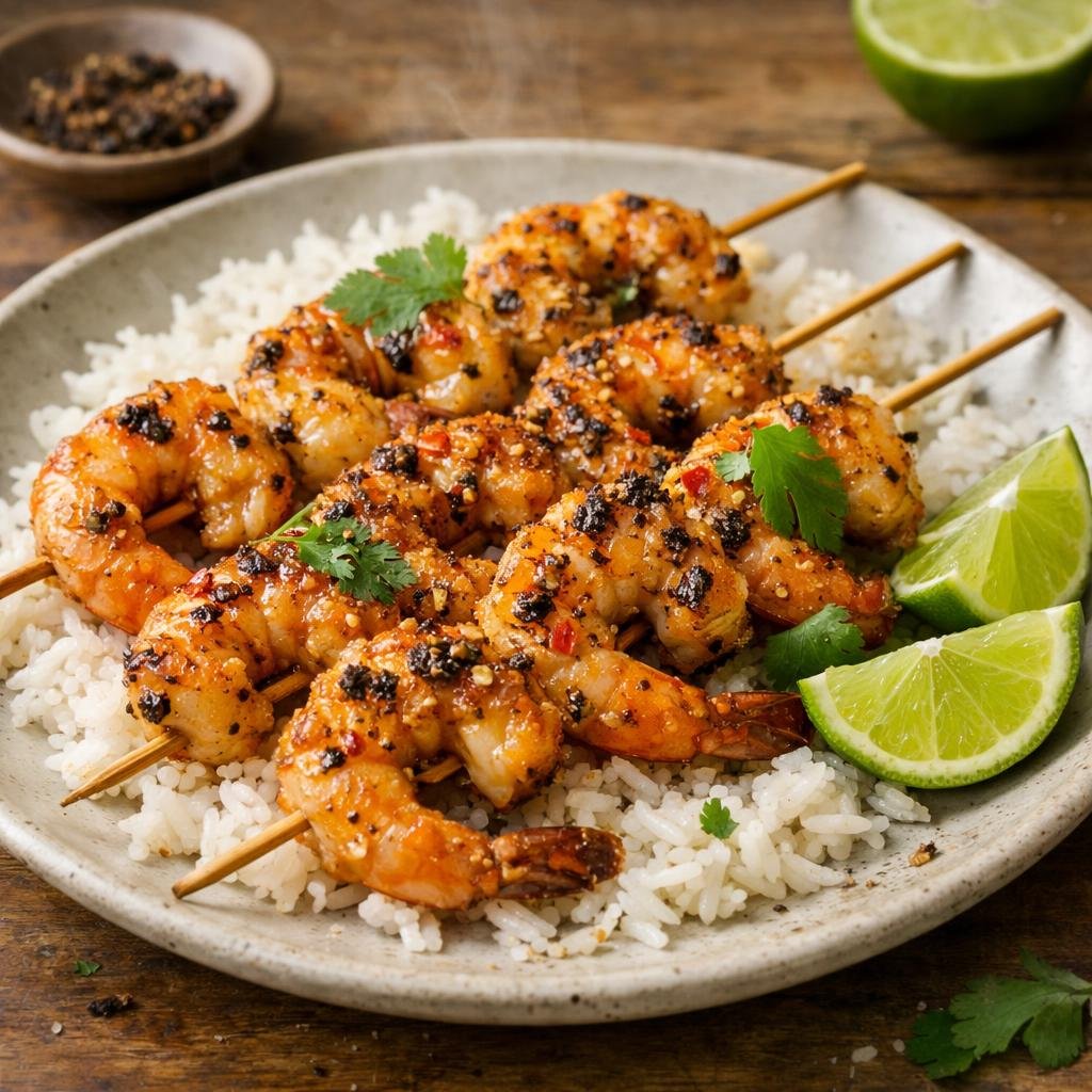 Gambas au Poivre long