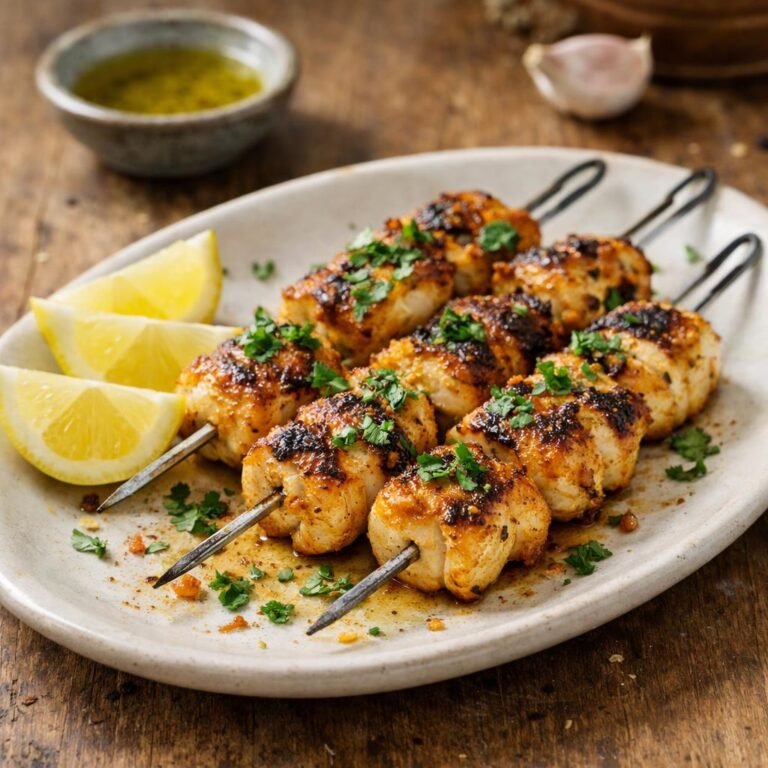 brochettes de lotte marinée