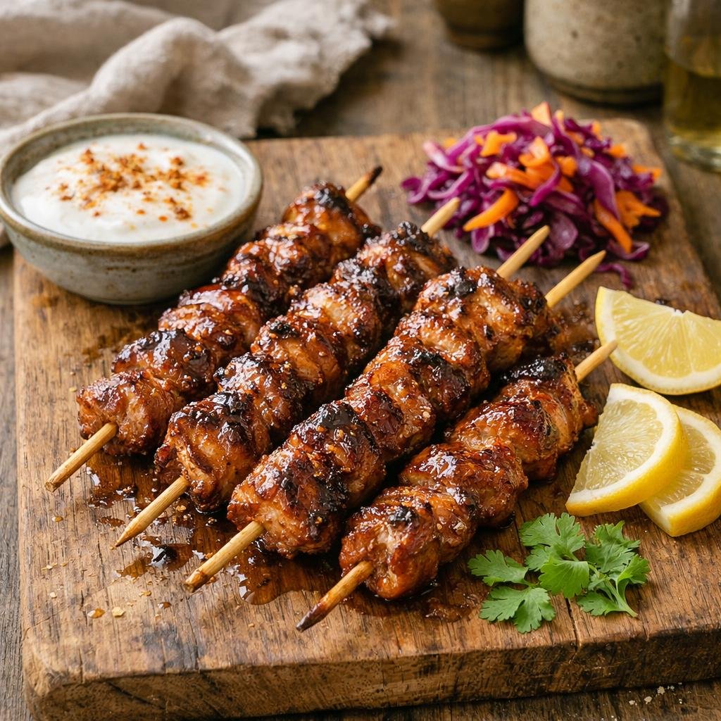 Brochettes de porc Garam Massala