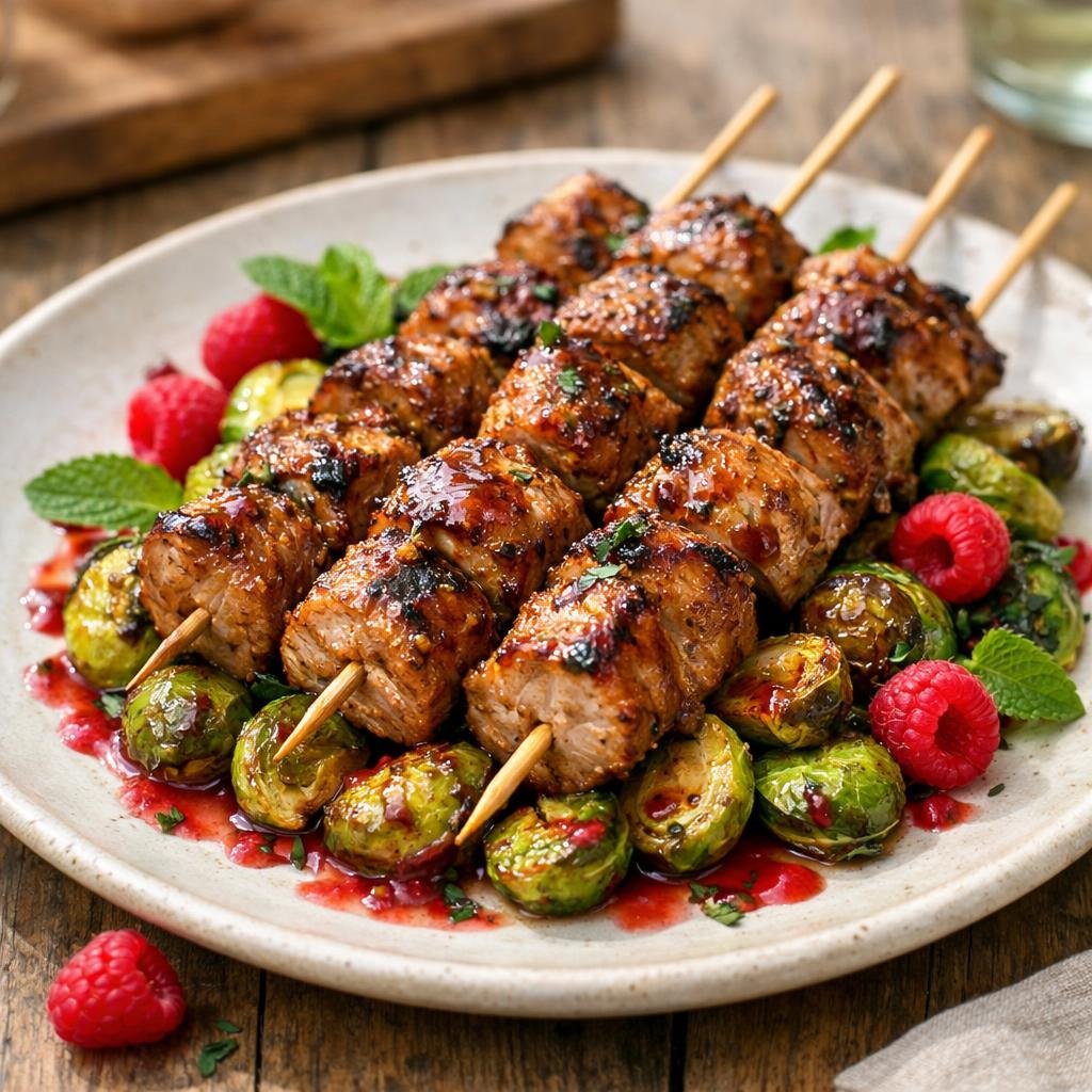 Brochettes de porc marinées