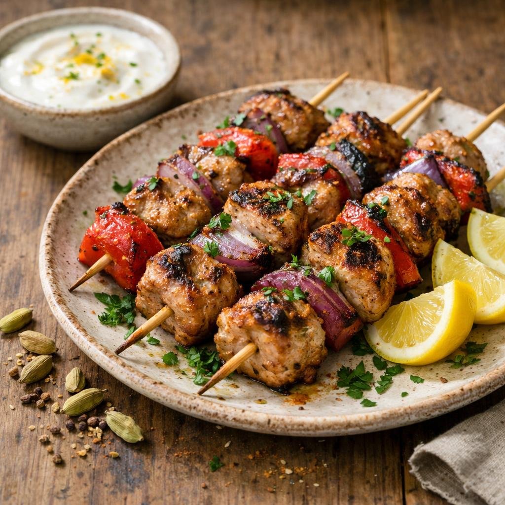 brochettes de porc marinées