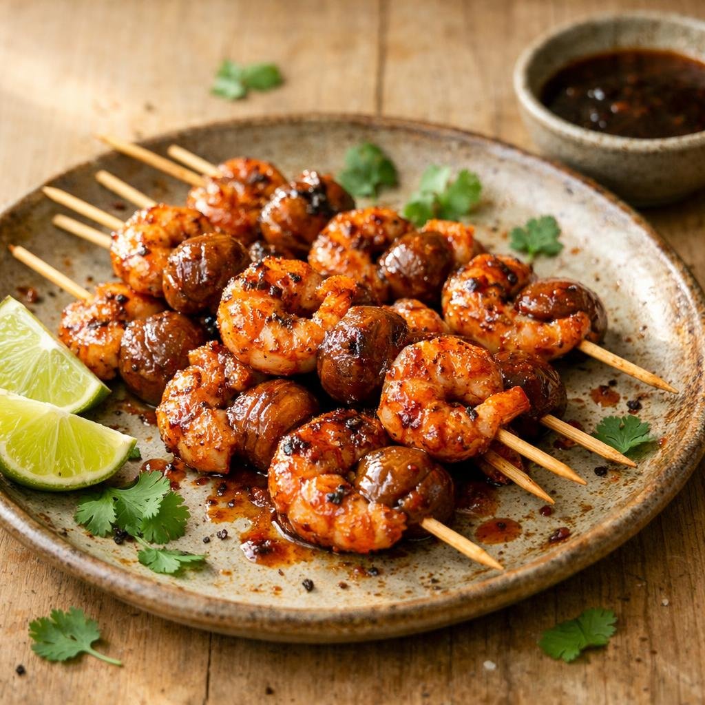 Brochettes gambas chipotle
