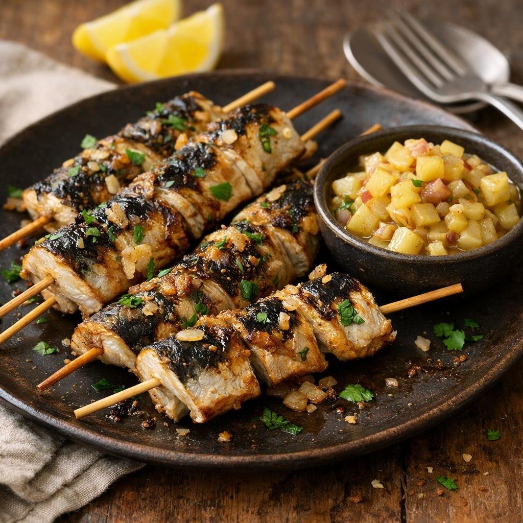 Brochettes maquereau Yassa