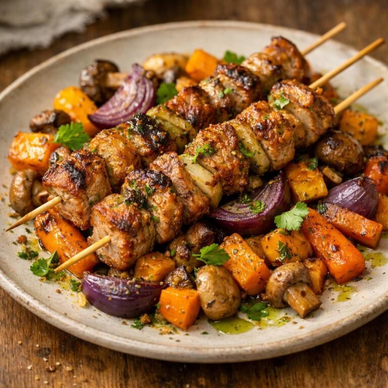 Brochettes porc méditerranéennes