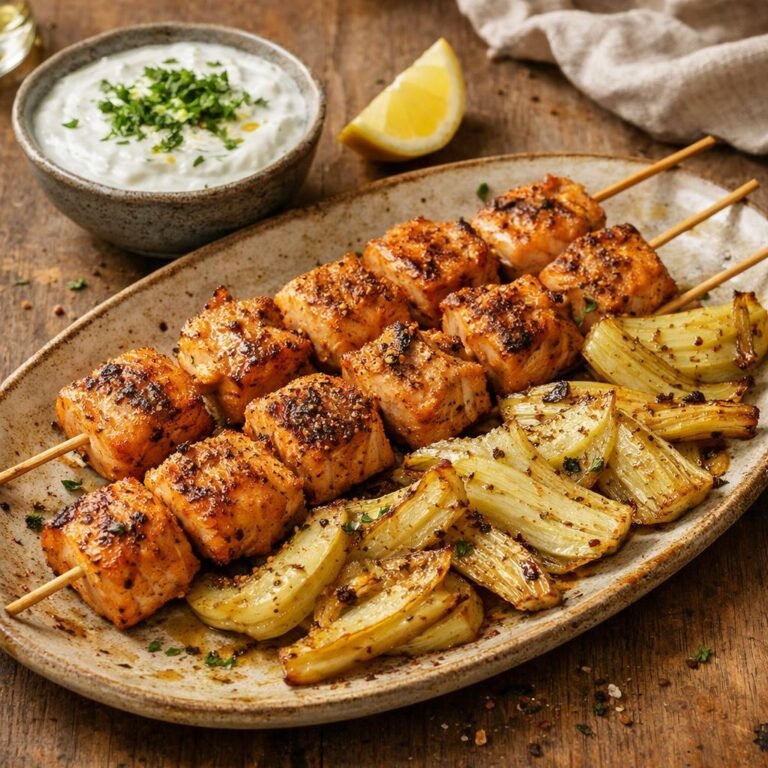 Brochettes saumon kebab