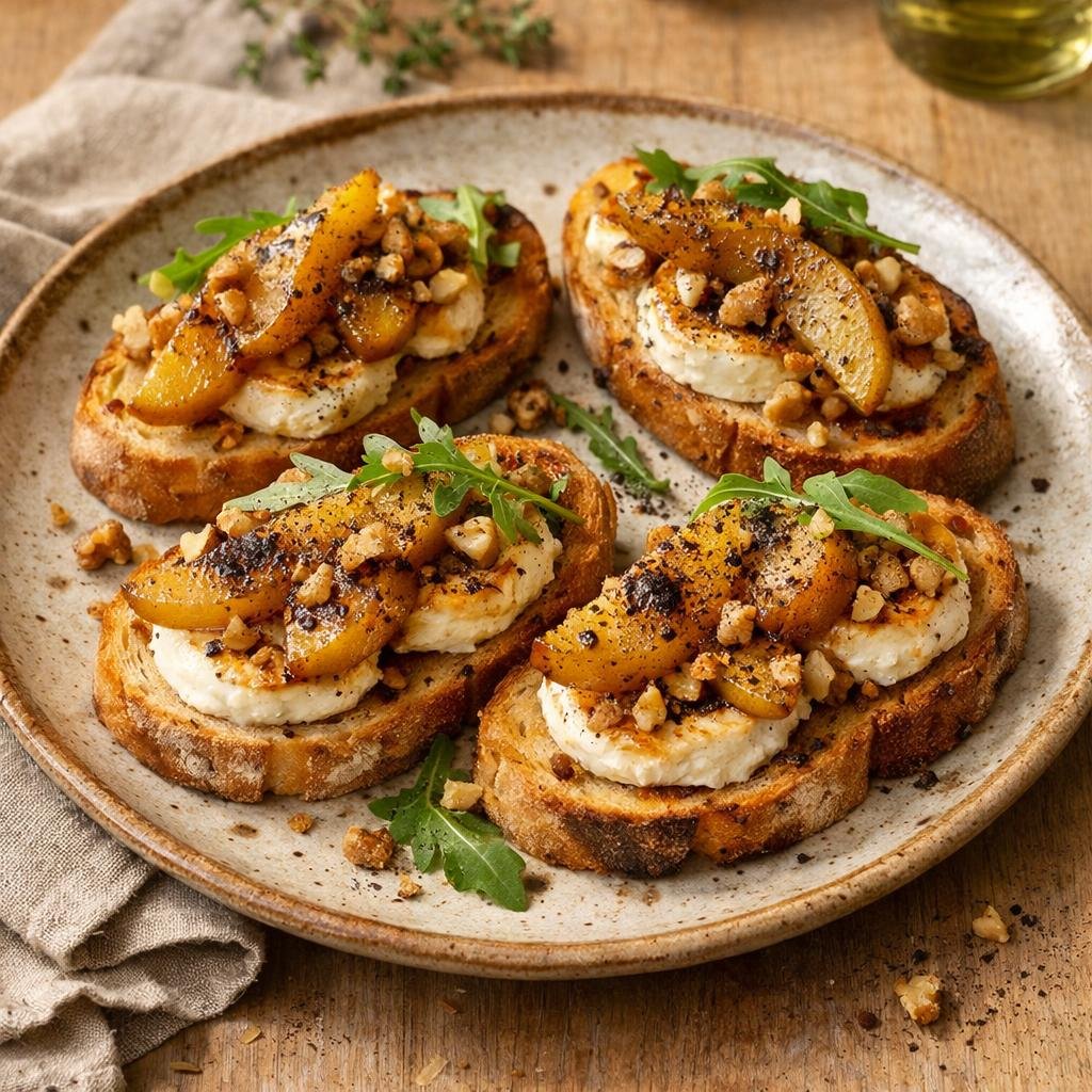 bruschetta chèvre poires