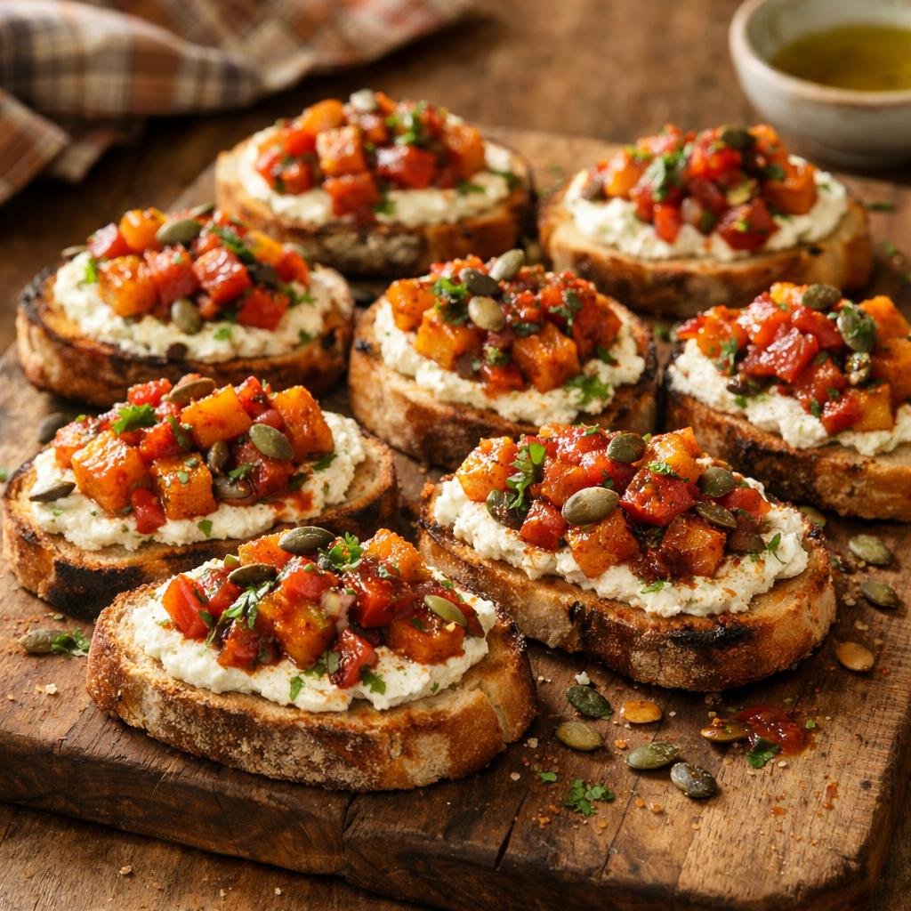 Bruschetta potimarron ricotta