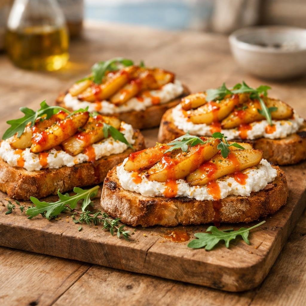 Bruschette poire ricotta