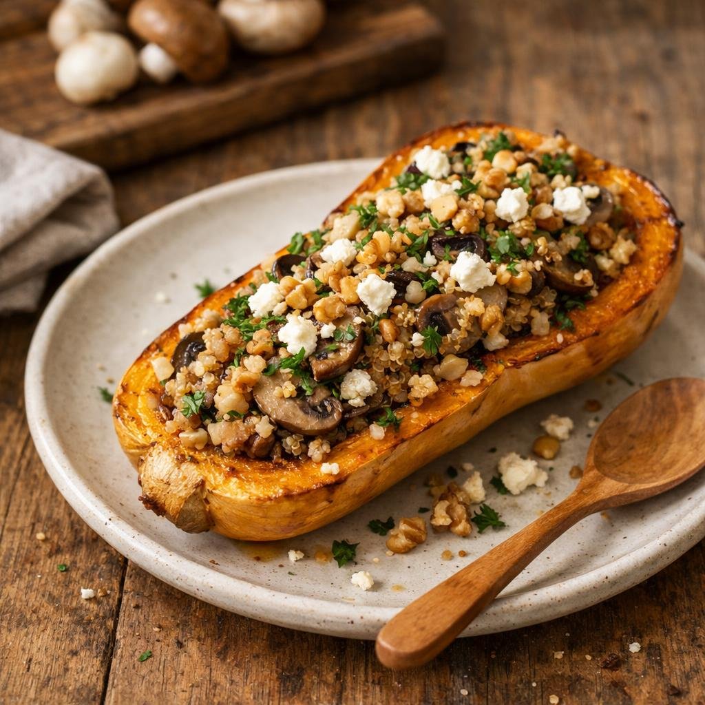 Butternut farci au quinoa