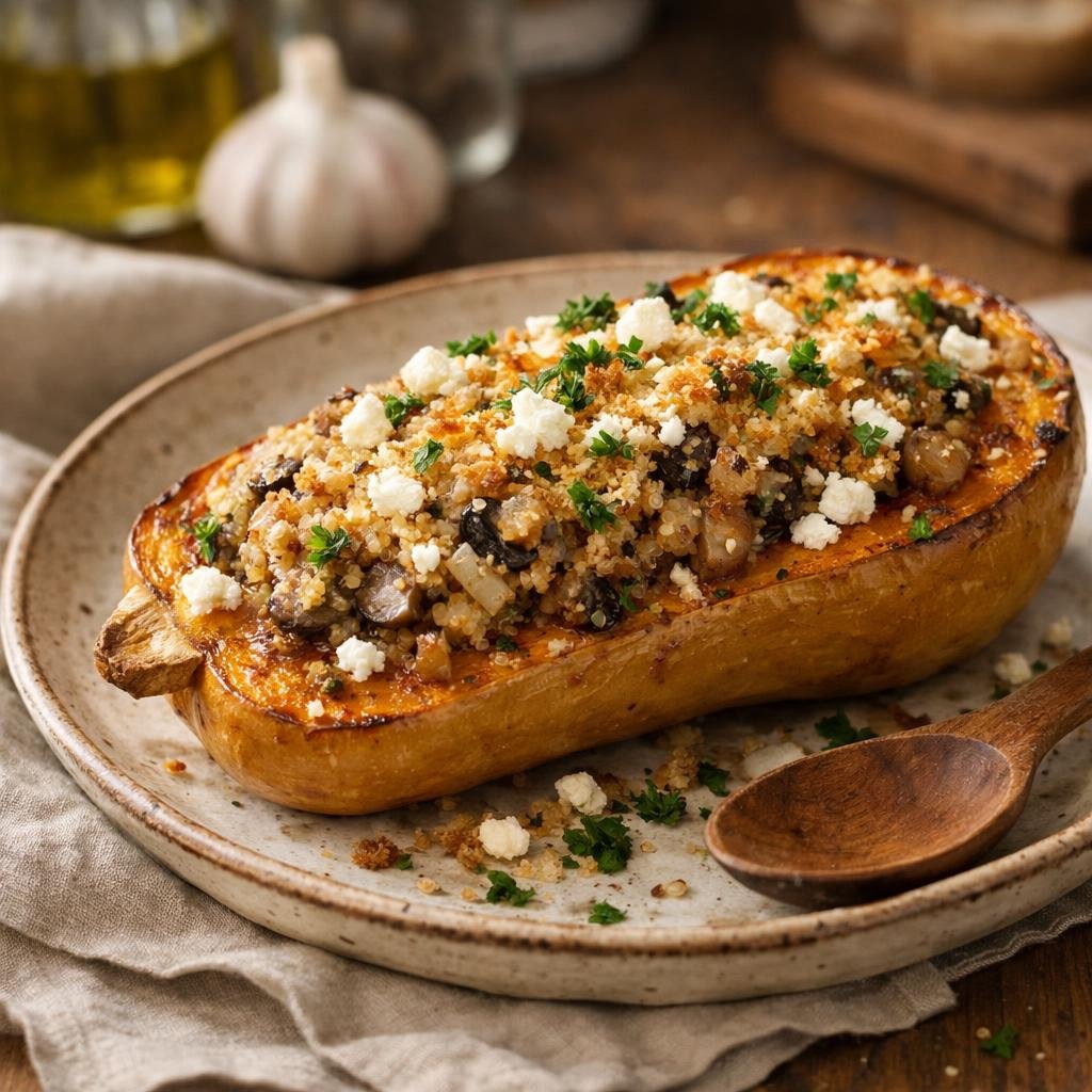 Butternut farci au quinoa