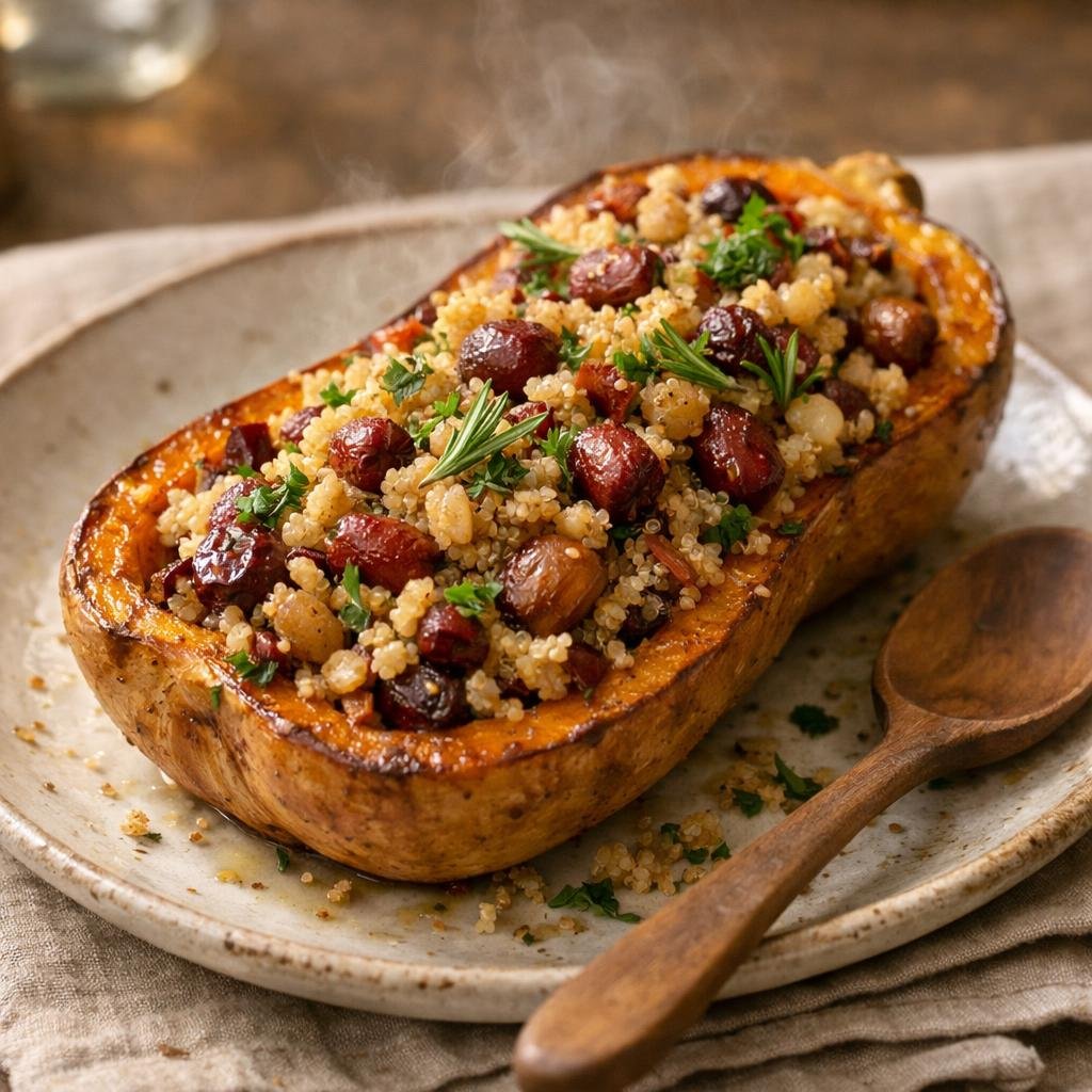 Butternut farci quinoa
