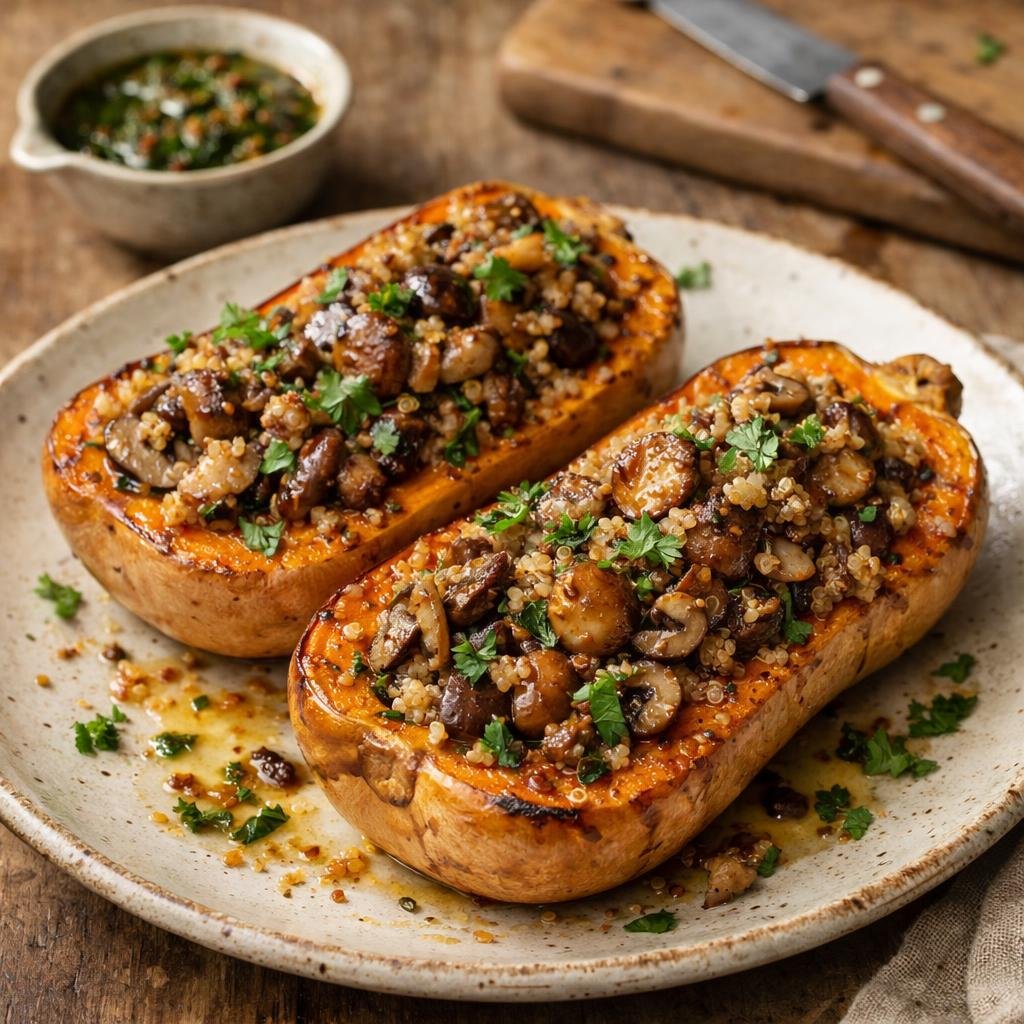Butternut farcie chimichurri