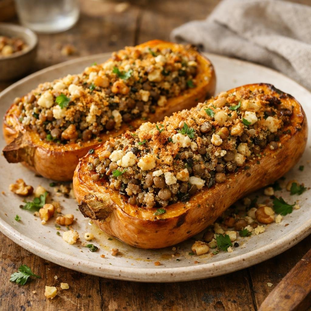 Butternut farcie quinoa-lentilles