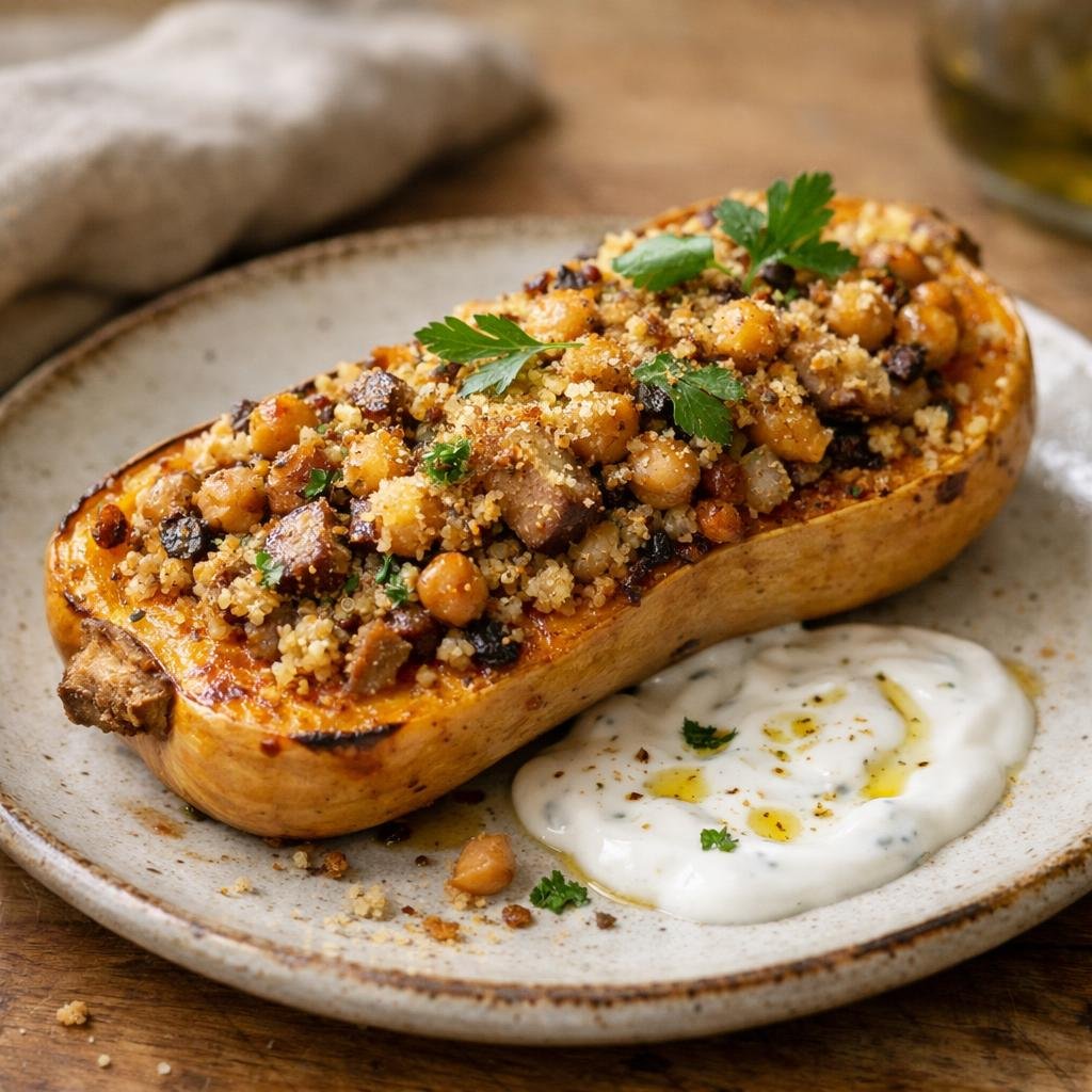 Butternut farcie quinoa
