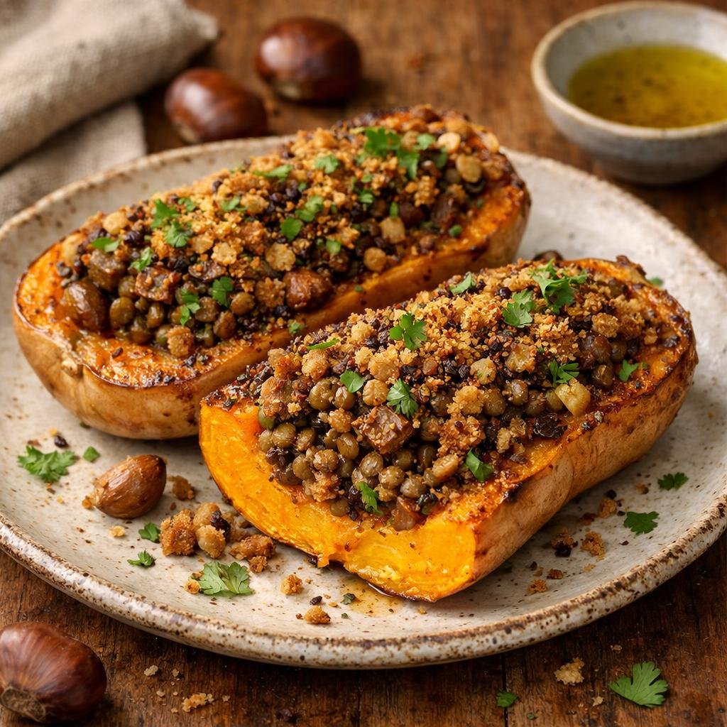 Butternut rôtie farcie