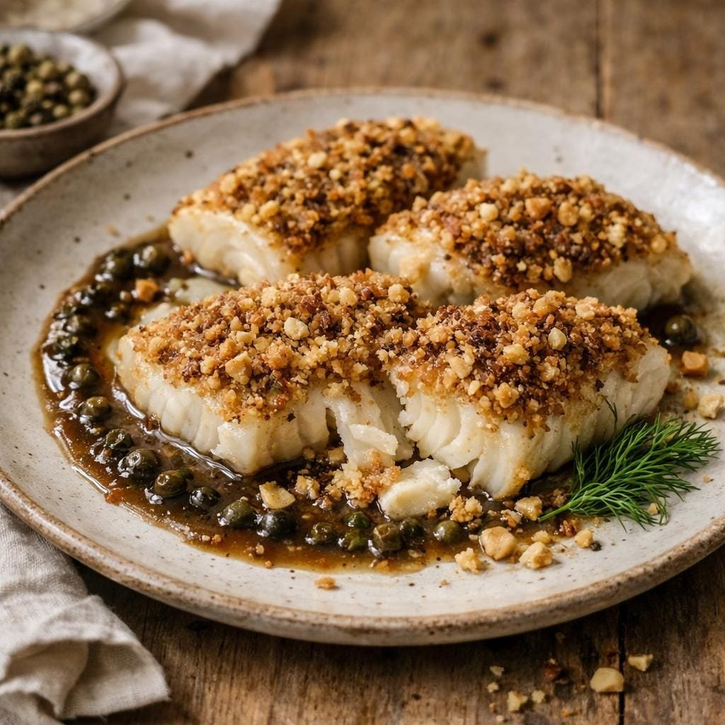 Cabillaud croûte noisettes