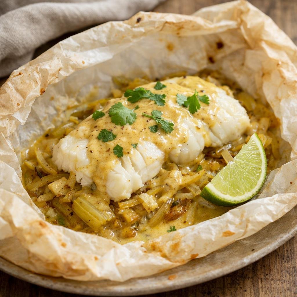 Cabillaud au Curry de Singapour