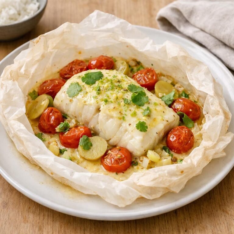 Cabillaud en papillote coco