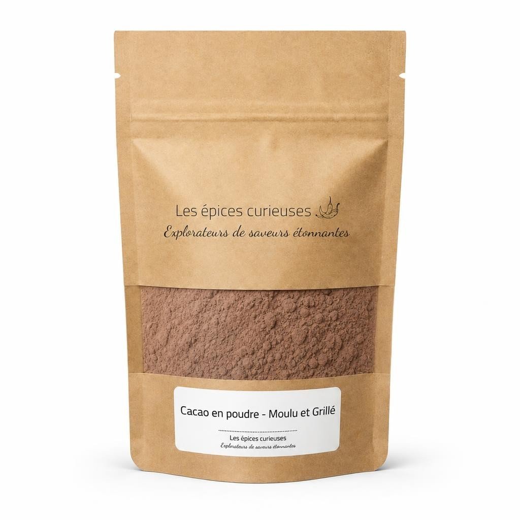 Cacao en poudre - Moulu et Grillé - Packaging - Les Épices Curieuses