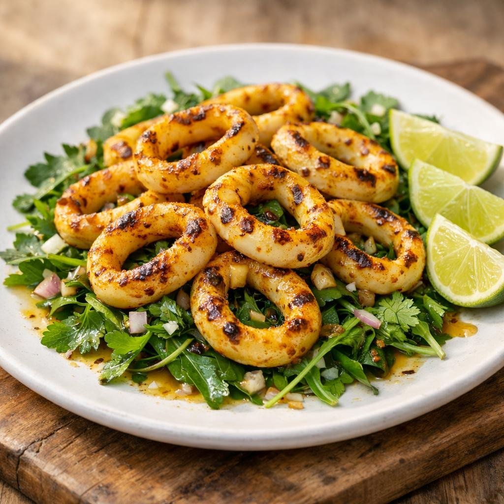 Calamars au curry fumé