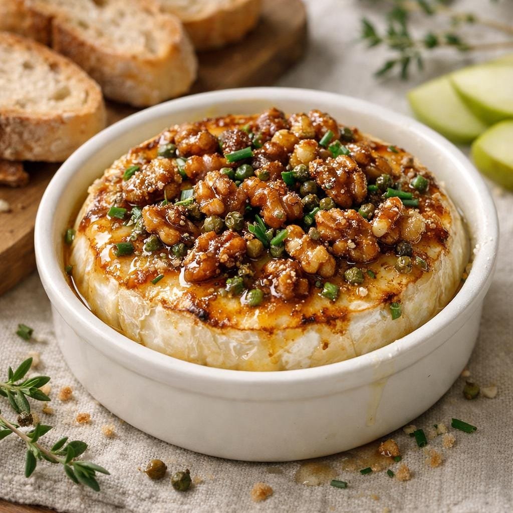 Camembert rôti poivre vert