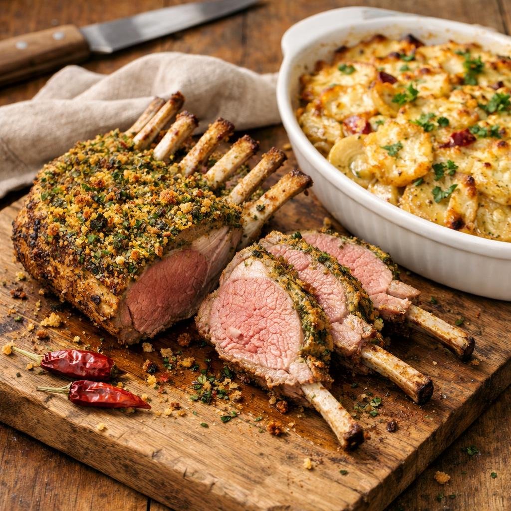 Carré d'agneau pimientos