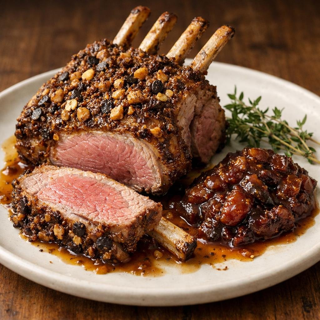Carré d'agneau en croûte muesli