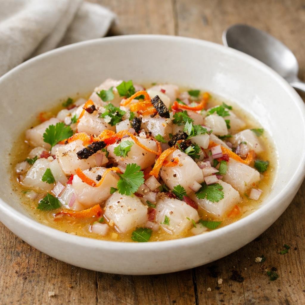 Ceviche de bar poivre choco