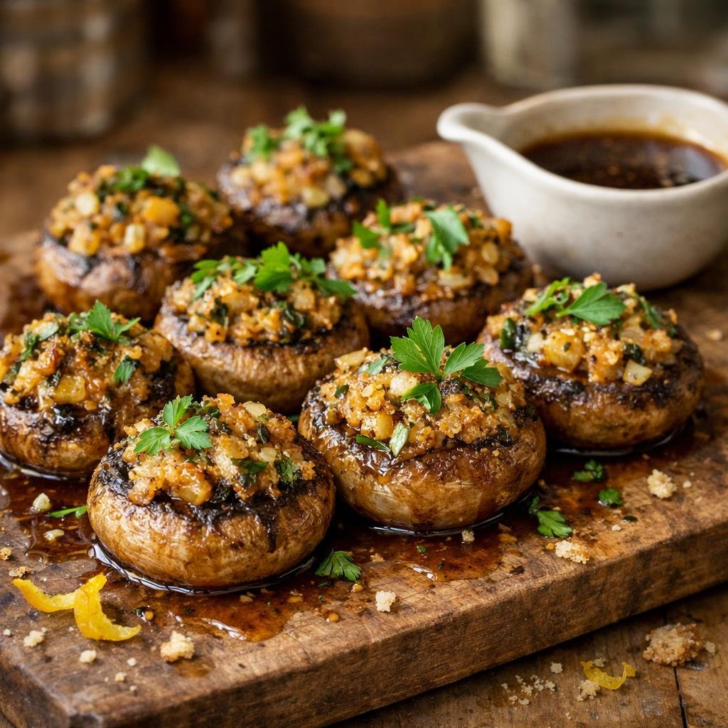 Champignons farcis à la livèche