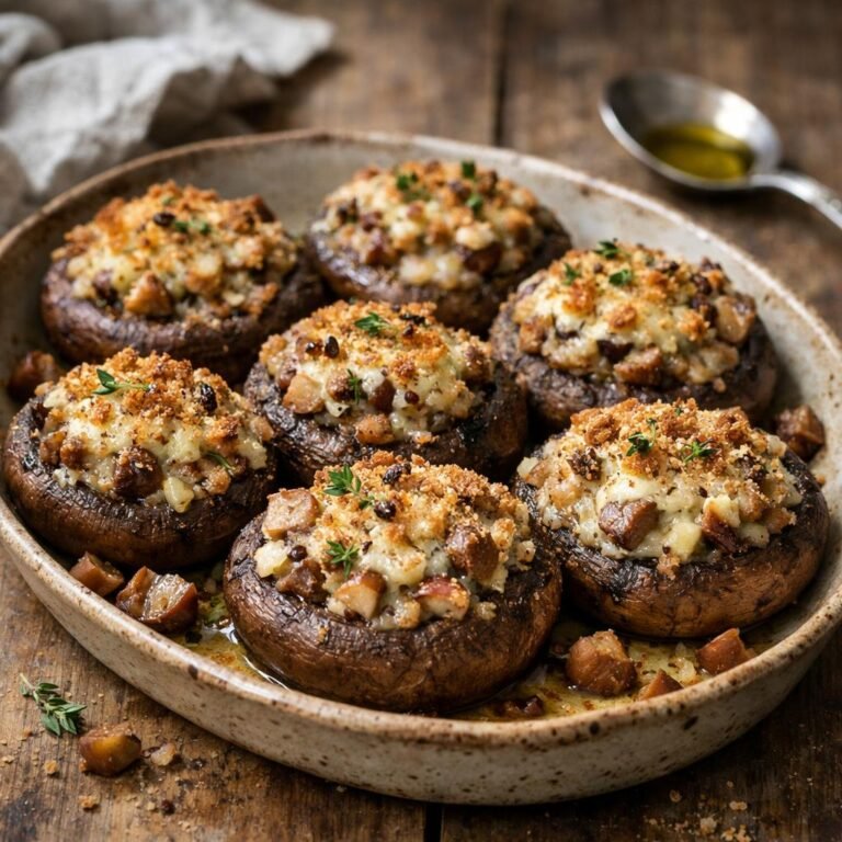 Champignons farcis marrons