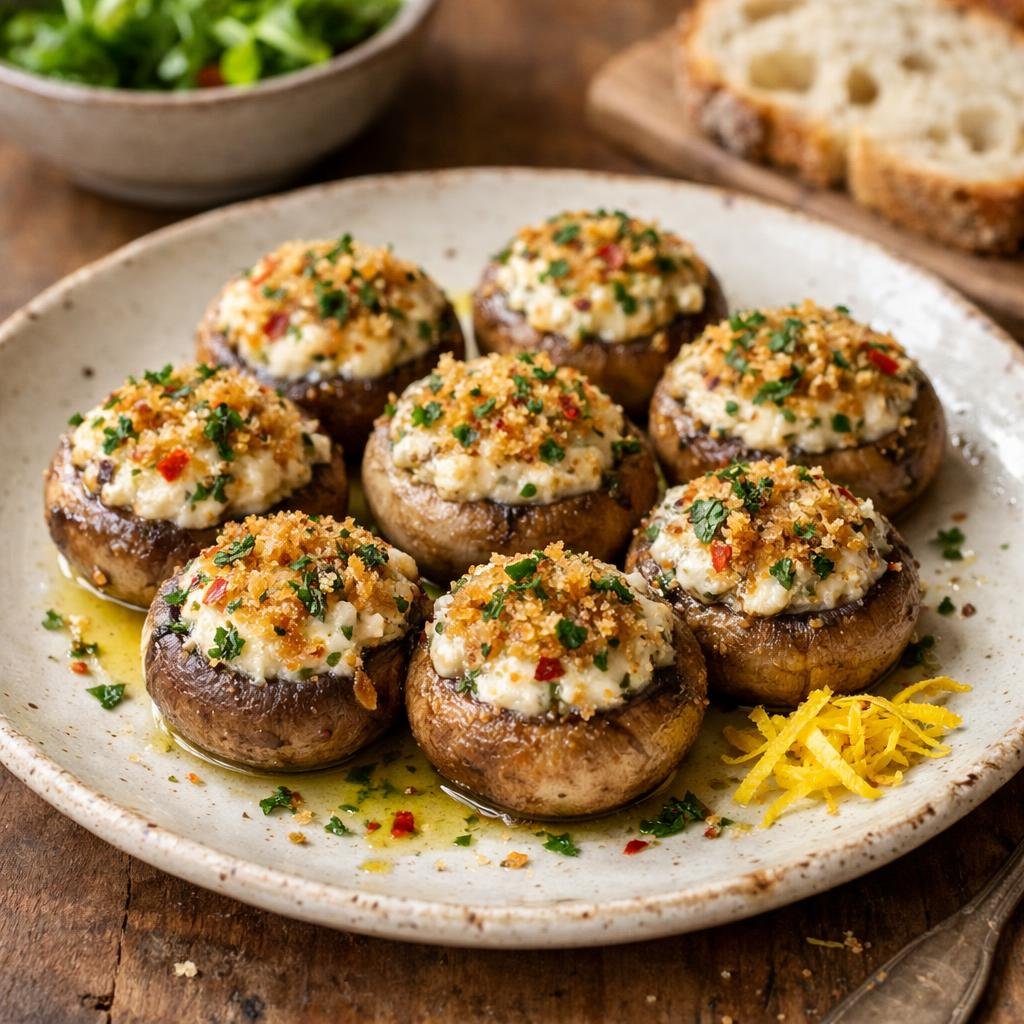 Champignons farcis piment-citron