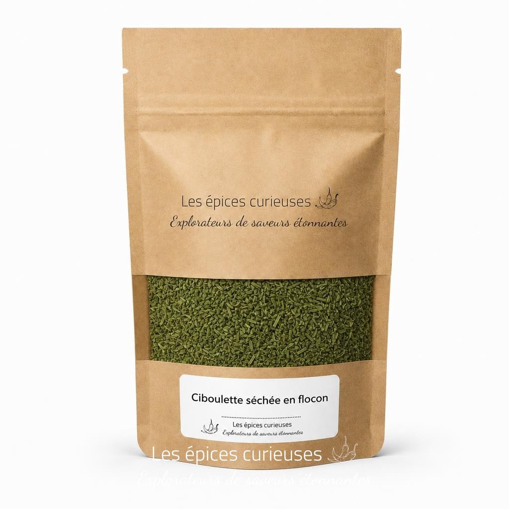 Ciboulette séchée en flocon - Packaging - Les Épices Curieuses