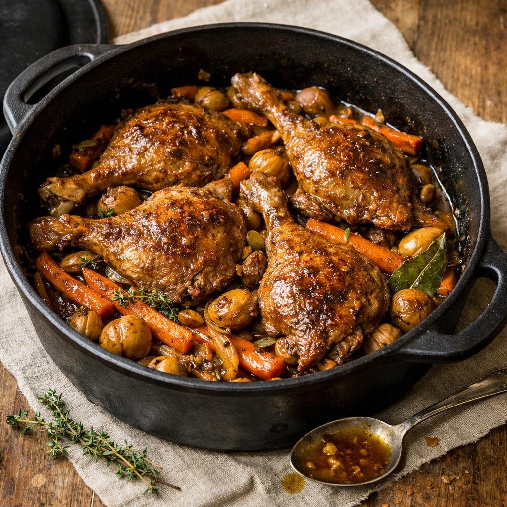 Cocotte de canard massalé