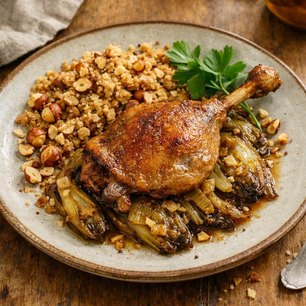 Confit de canard noisettes
