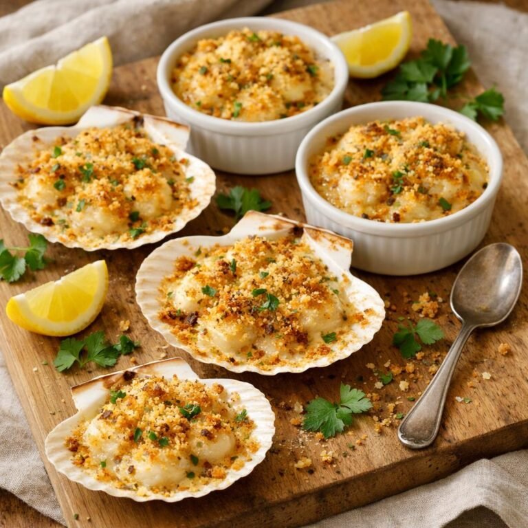 Saint-Jacques gratinées levure