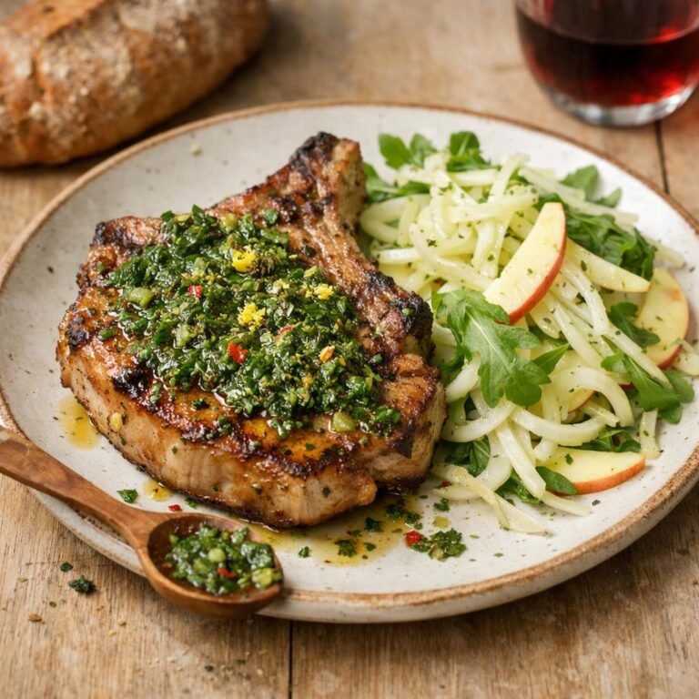 Côte de porc chimichurri