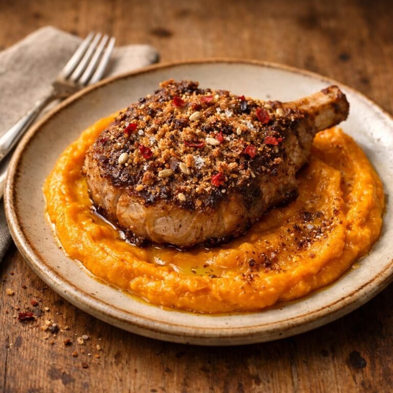 côte de porc en croûte