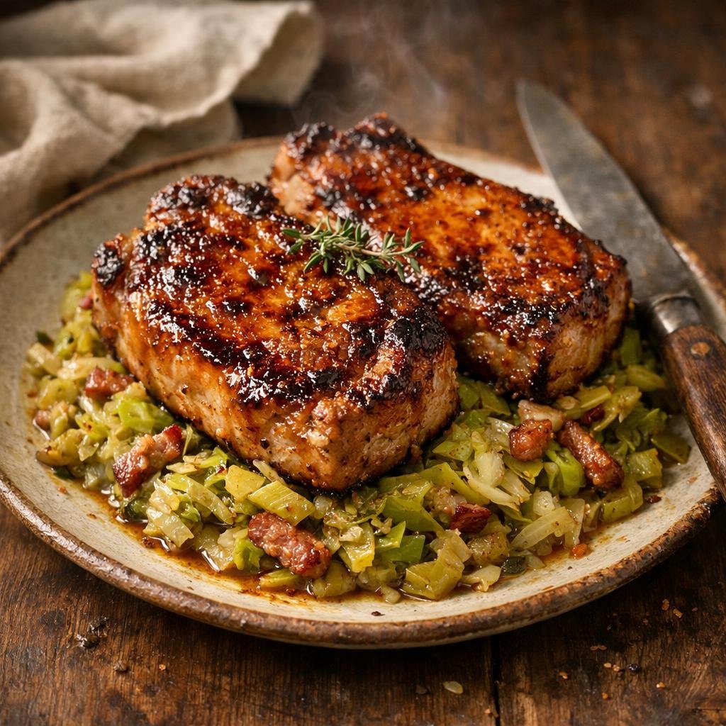 Côte de porc grillée